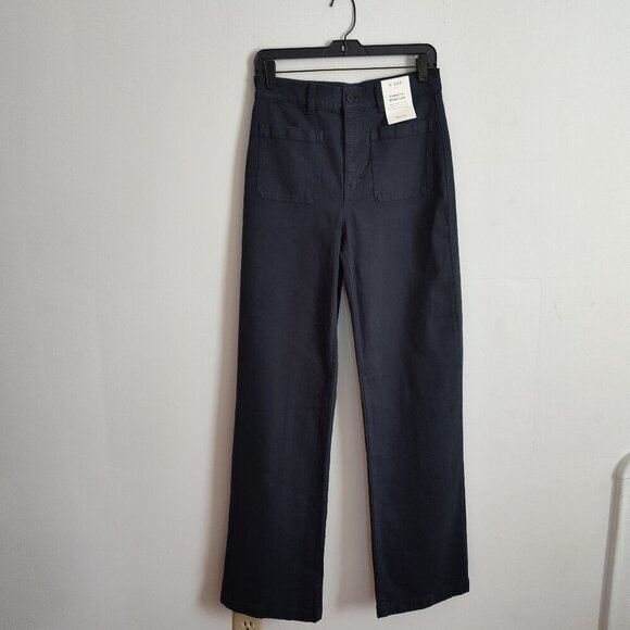 Ladies SZ 26T Madewell Emmett Dark Navy Wide-Leg Jean - Picture 1 of 5